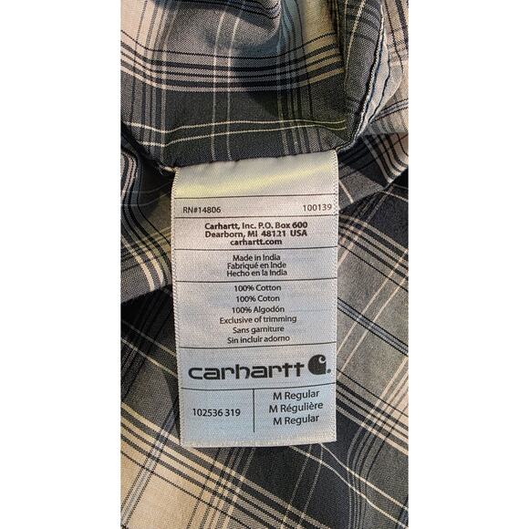 Carhart Men’s Shirt M Plaid Relaxed Fit Button-Down Collar Short sleeve - Picture 4 of 5